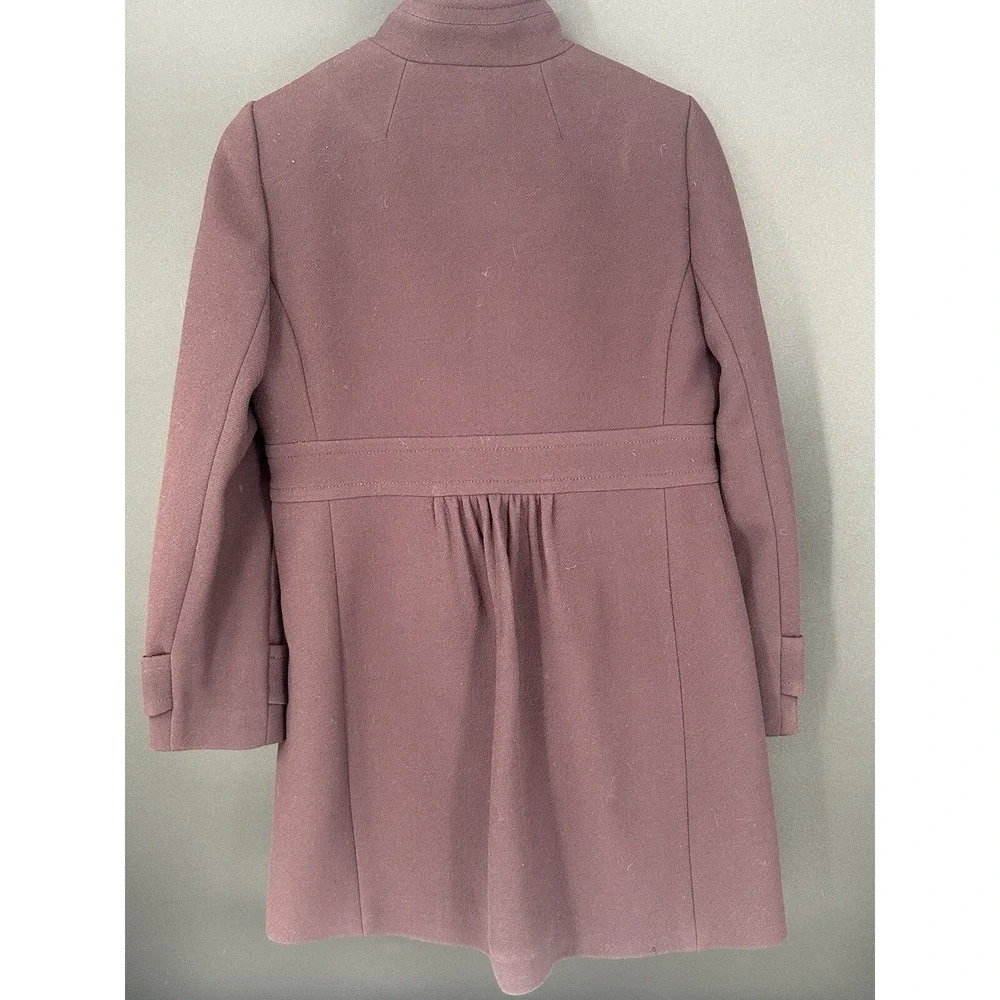 J.Crew Classic Lady Day Coat Italian Double Cloth Wool Eggplant Women's Size 4 ? - Picture 2 of 10
